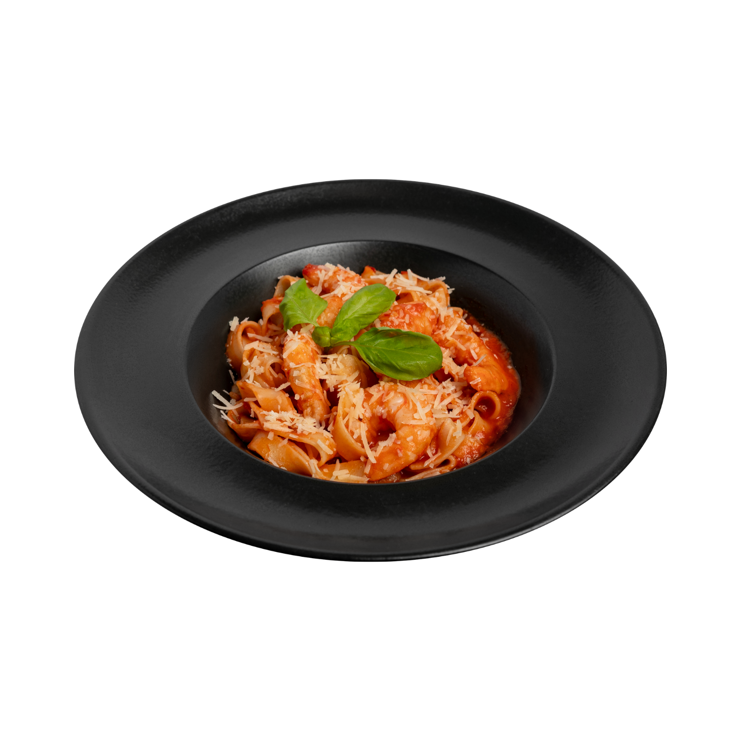 З тигровою креветкою (томатна основа)