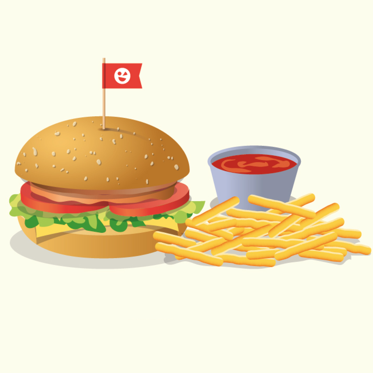 Бургер курячий з картоплею фрі